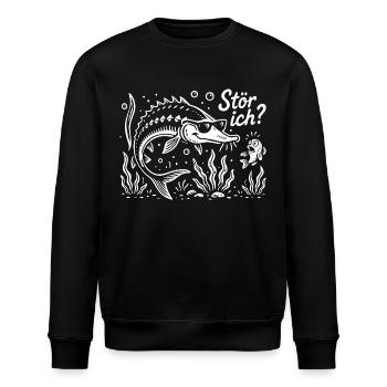 Stör ich? Hausen - Angler Spruch - Geschenk - Stanley/Stella Unisex Bio-Sweatshirt ROLLER - Schwarz - Vorne - Nik (191cm)