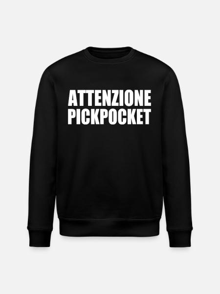 attenzione pickpocket - Stanley/Stella ROLLER Unisex Organic Sweatshirt - black