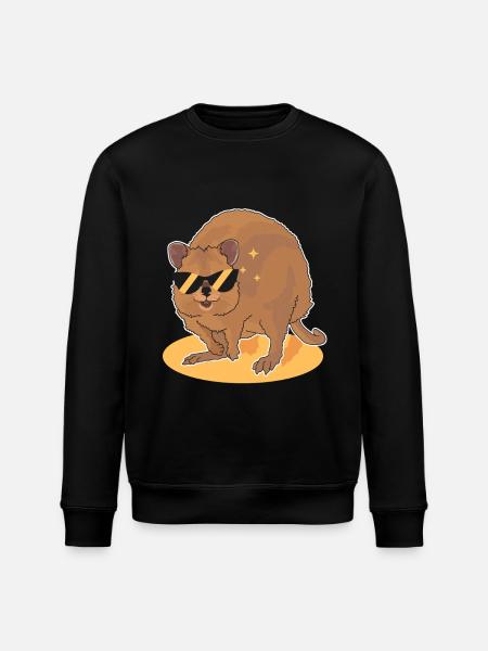 Quokka Short-tailed Kangaroos Gift - Stanley/Stella ROLLER Unisex Organic Sweatshirt - black