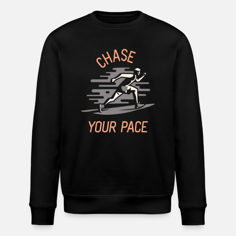 Chase Your Pace Running Design - Stanley/Stella ROLLER Unisex Organic Sweatshirt - black