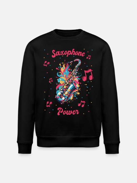 Saxophone Power Musik Musiknoten - Stanley/Stella Unisex Bio-Sweatshirt ROLLER - Schwarz