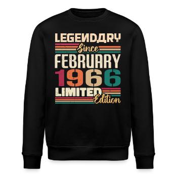 Februar 1966 Geburtstagsgeschenk Februar 1966 - Stanley/Stella Unisex Bio-Sweatshirt ROLLER - Schwarz - Vorne - Nik (191cm)