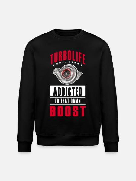 TURBO LIFE - Boost addicted - clean version - Stanley/Stella ROLLER Unisex Organic Sweatshirt - black