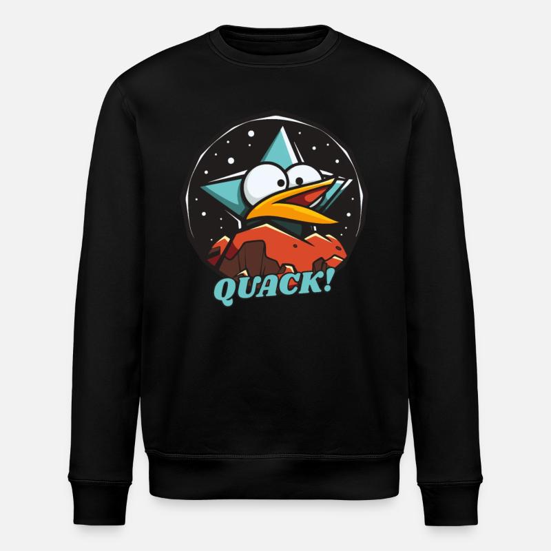 Alberne Ente: Quak! - Stanley/Stella Unisex Bio-Sweatshirt ROLLER - Schwarz