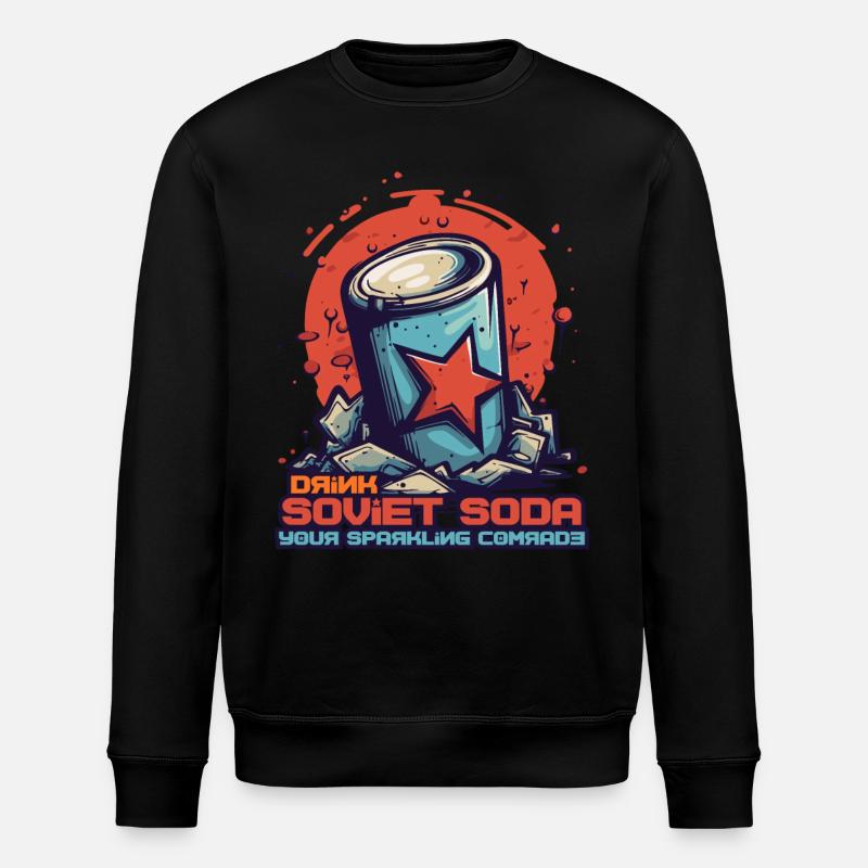 Soviet Soda: The Bubbly Comrade - Stanley/Stella ROLLER Unisex Organic Sweatshirt - black