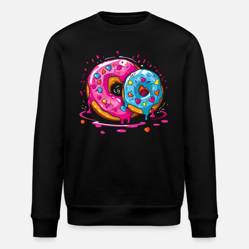 Beignet géant sucré délicieux - Sweat bio ROLLER Stanley/Stella Unisexe - noir