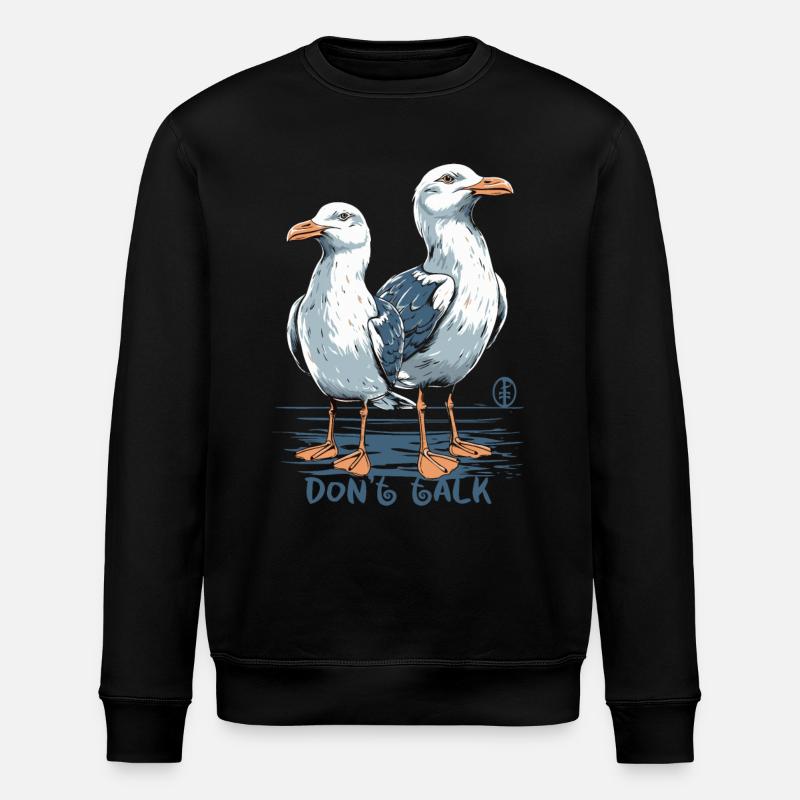 Don't talk, seagulls - Stanley/Stella ROLLER Unisex Organic Sweatshirt - black