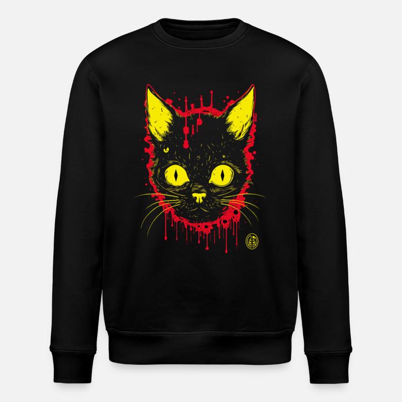 Horror-Katze - Stanley/Stella Unisex Bio-Sweatshirt ROLLER - Schwarz