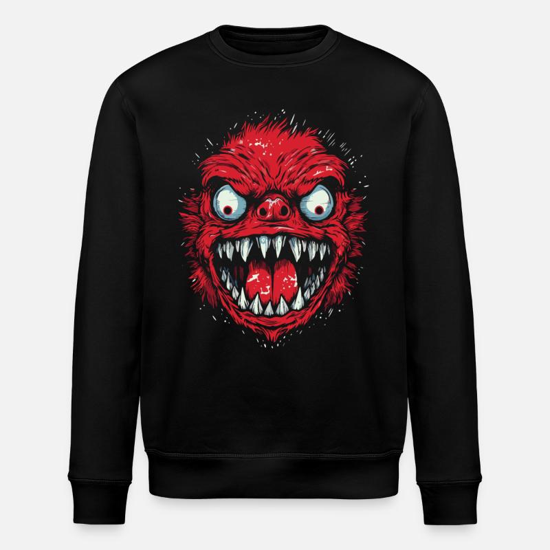 Wütendes rotes Monster - Stanley/Stella Unisex Bio-Sweatshirt ROLLER - Schwarz
