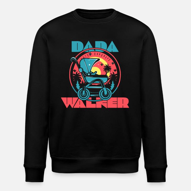Daddy Dada Stroller Babywalker - Stanley/Stella ROLLER Unisex Organic Sweatshirt - black