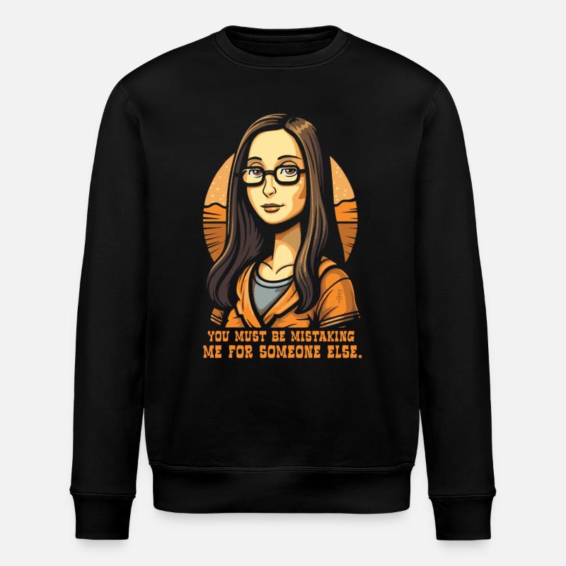 Modern Mona: Nerdy Science Lisa - Stanley/Stella ROLLER Unisex Organic Sweatshirt - black