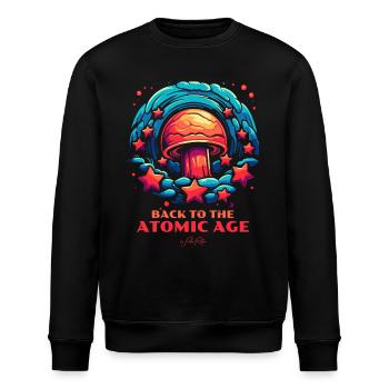 Zurück ins Atomzeitalter - Stanley/Stella Unisex Bio-Sweatshirt ROLLER - Schwarz - Vorne - Nik (191cm)