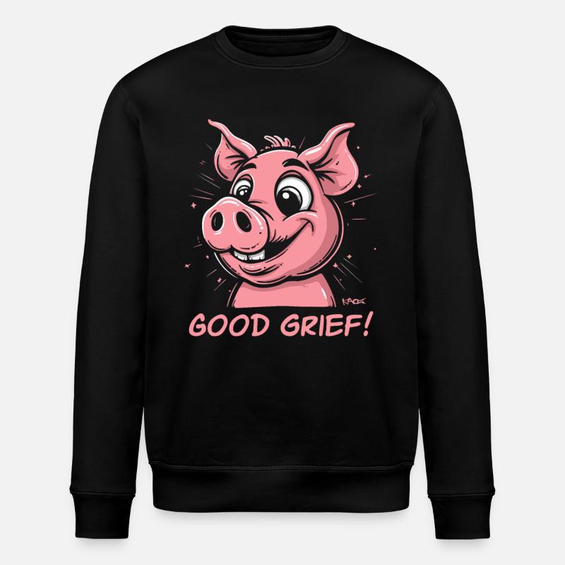 Oh my goodness! Funny Pig - Stanley/Stella ROLLER Unisex Organic Sweatshirt - black