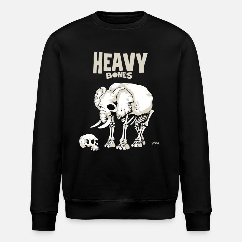 Heavy Bones: Elephant Skull - Stanley/Stella ROLLER Unisex Organic Sweatshirt - black