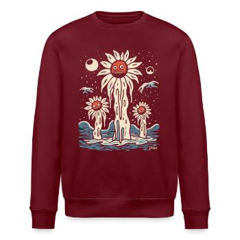 Ängstliche Nacht Sonnenblumen - Stanley/Stella Unisex Bio-Sweatshirt ROLLER - Burgunderrot - Vorne - Nik (191cm)
