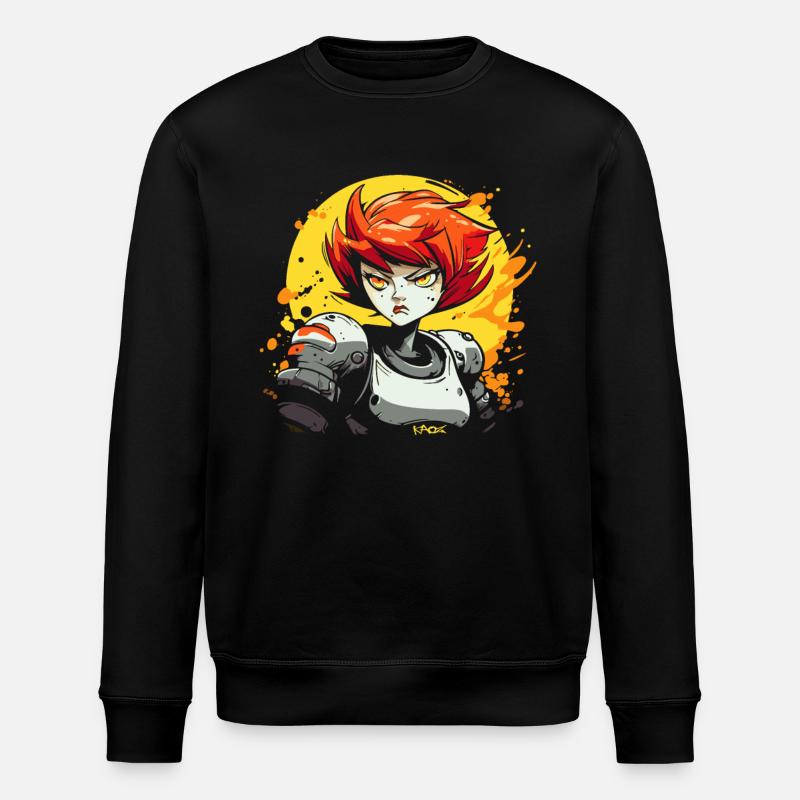 Anime Weiblicher Held - Stanley/Stella Unisex Bio-Sweatshirt ROLLER - Schwarz