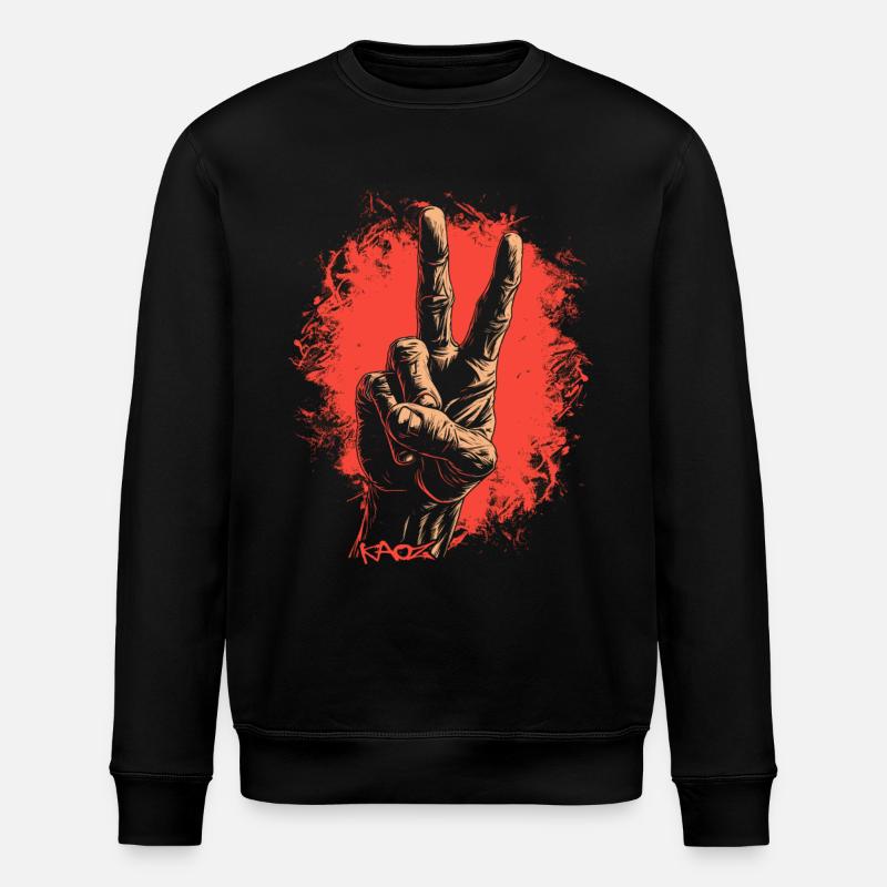 Main de paix - Sweat bio ROLLER Stanley/Stella Unisexe - noir