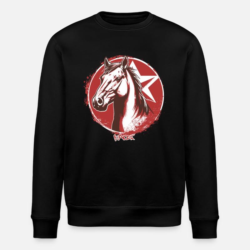 Großer Stern Propaganda Pferd - Stanley/Stella Unisex Bio-Sweatshirt ROLLER - Schwarz