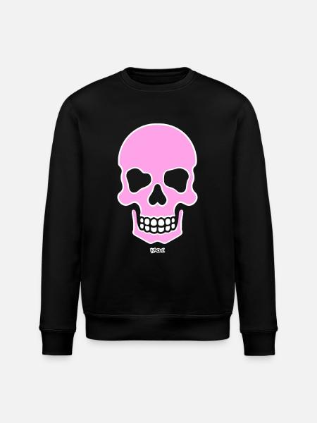 A Smiling Pink Skull Skull - Stanley/Stella ROLLER Unisex Organic Sweatshirt - black