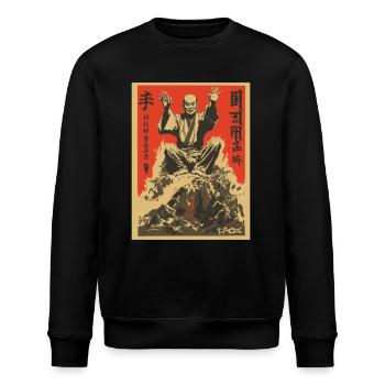 Parodie japanisches Actionfilm-Plakat: Shaolin Zen - Stanley/Stella Unisex Bio-Sweatshirt ROLLER - Schwarz - Vorne - Nik (191cm)
