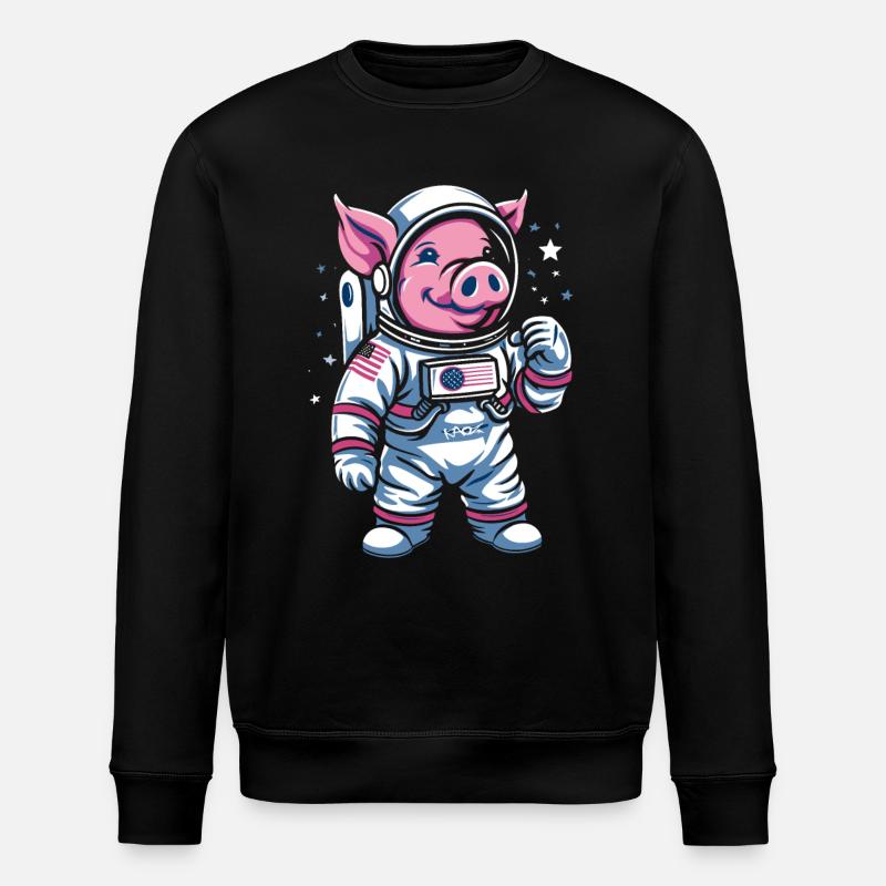 Petit Cochon : Cochon Astronaute - Sweat bio ROLLER Stanley/Stella Unisexe - noir