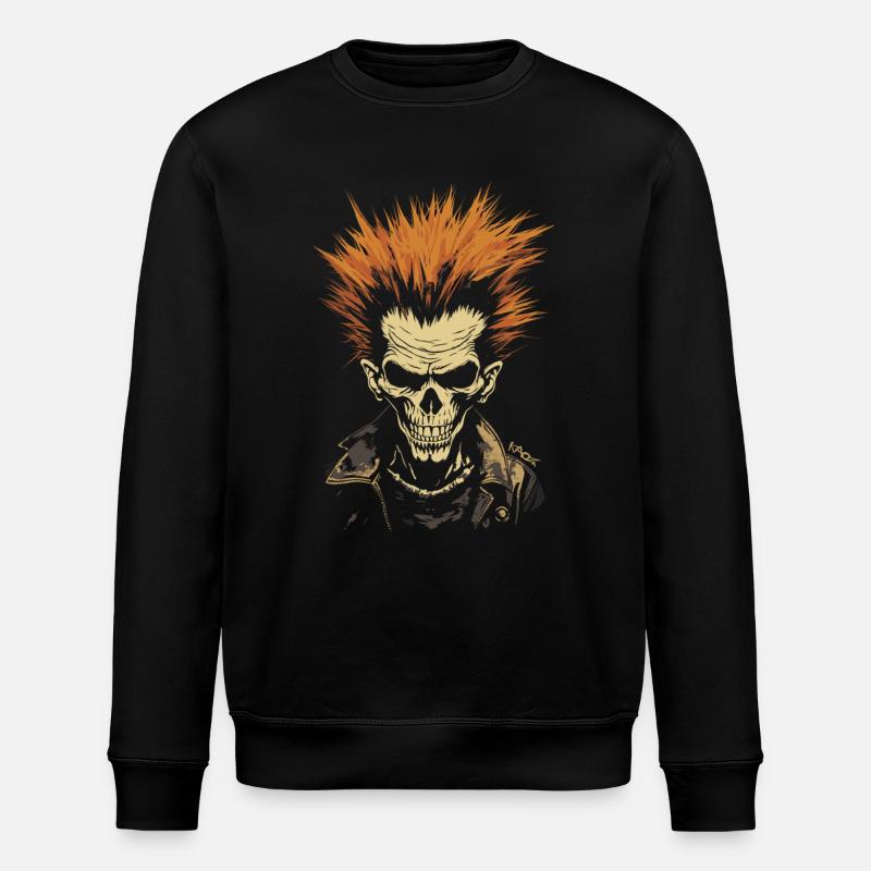 Punk Anarchy : Rock Skull - Sweat bio ROLLER Stanley/Stella Unisexe - noir