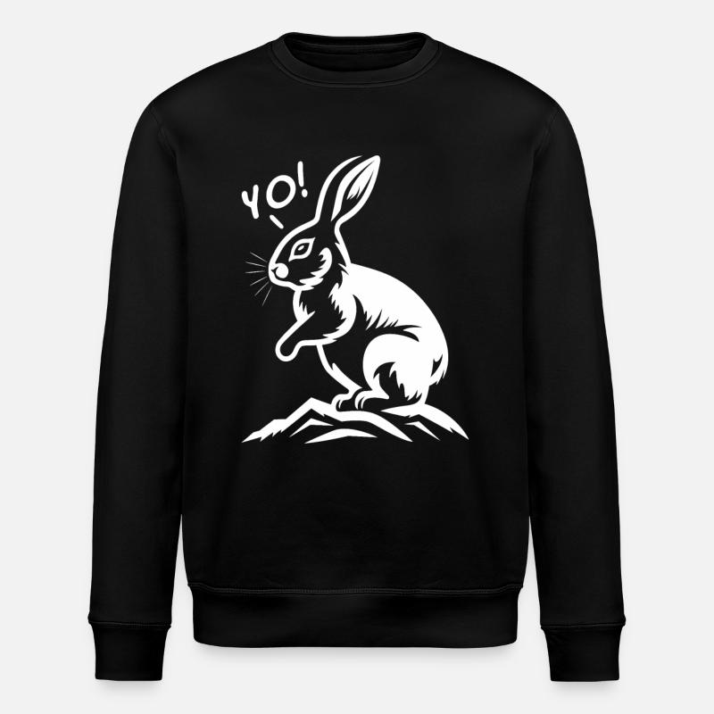 A cool bunny, yo - Stanley/Stella ROLLER Unisex Organic Sweatshirt - black
