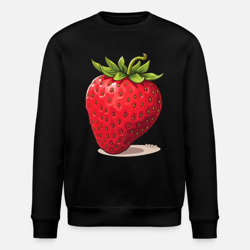 Eine Erdbeere - Stanley/Stella Unisex Bio-Sweatshirt ROLLER - Schwarz
