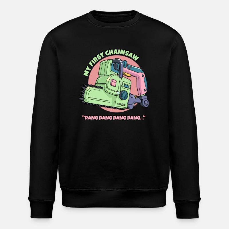 Meine erste Kettensäge - Stanley/Stella Unisex Bio-Sweatshirt ROLLER - Schwarz