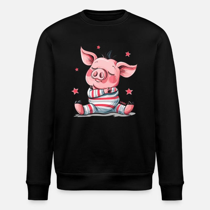 Cochon mignon qui dort - Sweat bio ROLLER Stanley/Stella Unisexe - noir