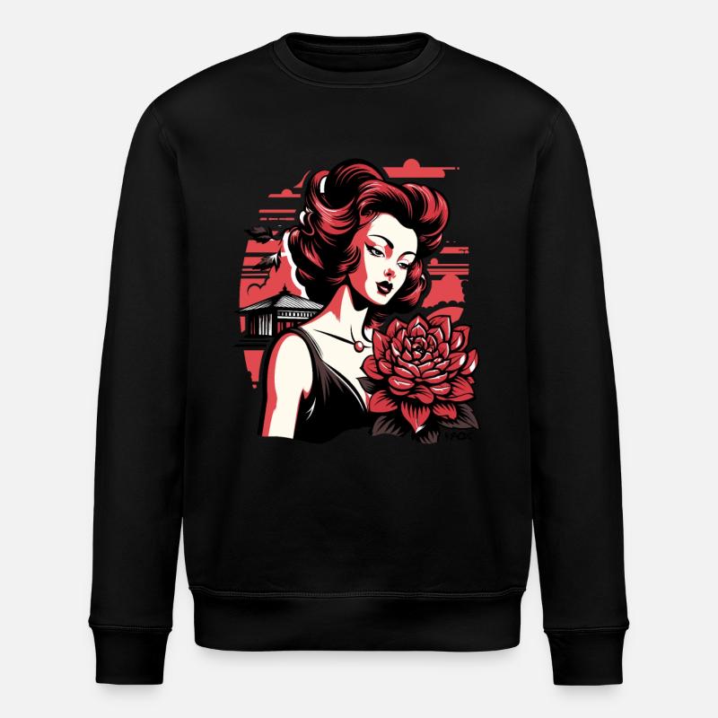 Belles femmes et fleurs traditionnelles - Sweat bio ROLLER Stanley/Stella Unisexe - noir