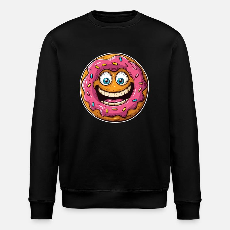 Crazy Funny Donut - Stanley/Stella ROLLER Unisex Organic Sweatshirt - black
