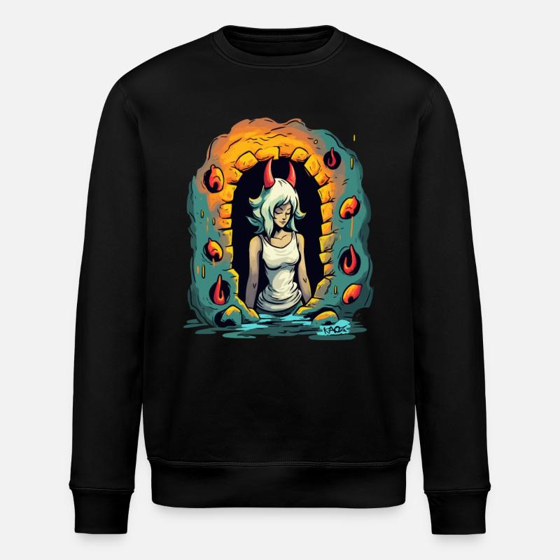 Devil Dungeon Girl - Stanley/Stella ROLLER Unisex Organic Sweatshirt - black