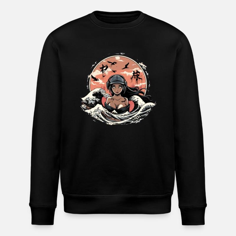 Mädchen in den Wellen - Stanley/Stella Unisex Bio-Sweatshirt ROLLER - Schwarz