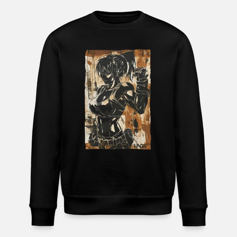 Starke, coole Abenteuer-Kämpferin - Stanley/Stella Unisex Bio-Sweatshirt ROLLER - Schwarz