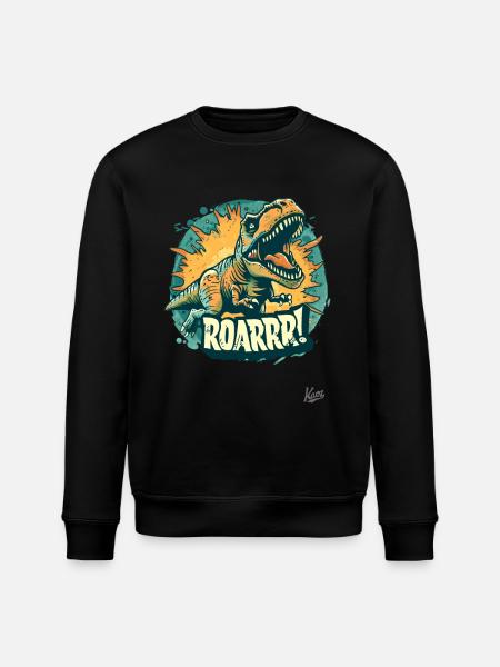 Another Rex Roar Dino Dinosaur - Stanley/Stella ROLLER Unisex Organic Sweatshirt - black