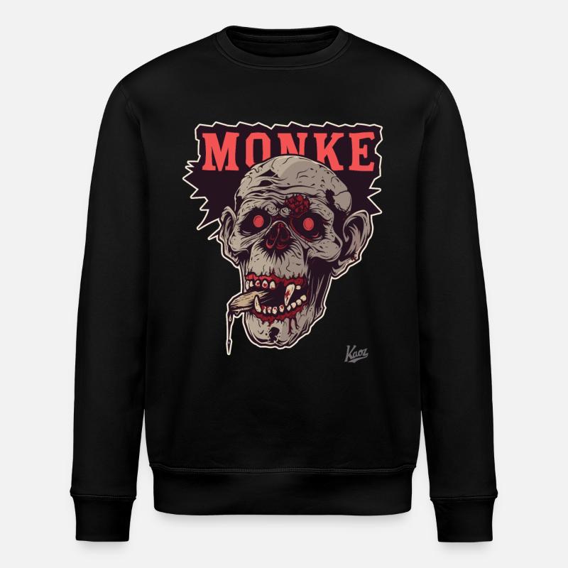 Zombie Affe - Stanley/Stella Unisex Bio-Sweatshirt ROLLER - Schwarz