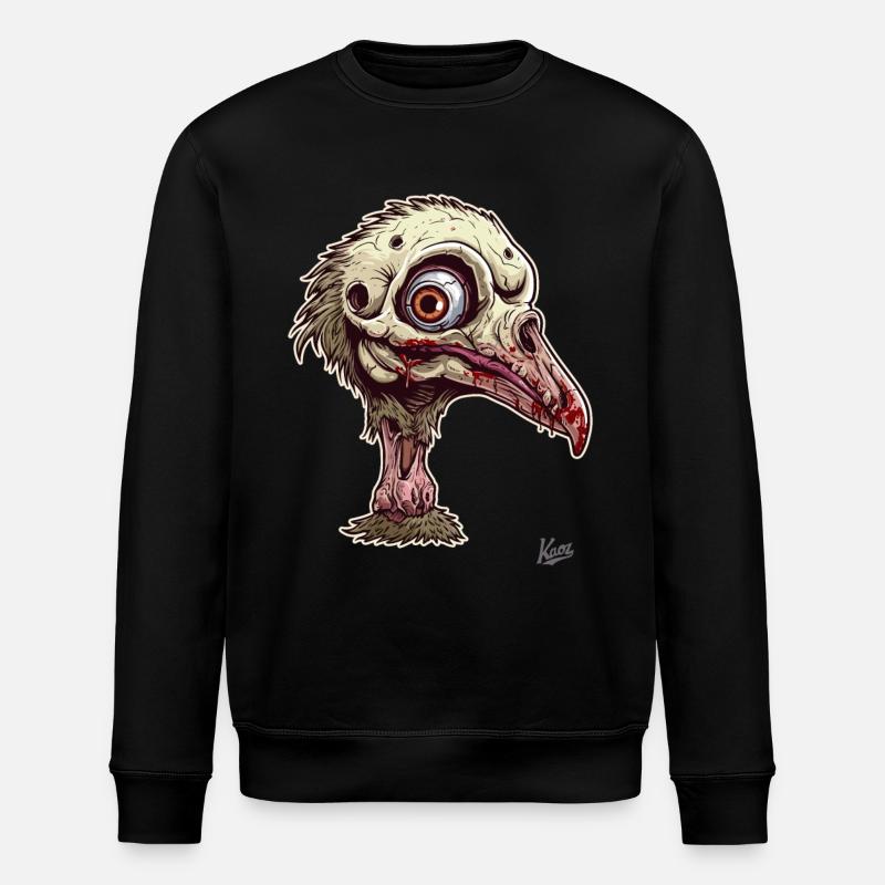 Oiseau d’autruche zombie oiseau - Sweat bio ROLLER Stanley/Stella Unisexe - noir