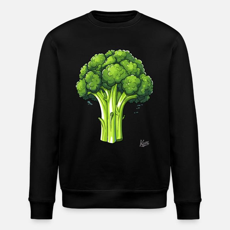 The big, bad broccoli - Stanley/Stella ROLLER Unisex Organic Sweatshirt - black