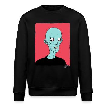 zeitgenössischer Cartoon Zombie Nosferatu - Stanley/Stella Unisex Bio-Sweatshirt ROLLER - Schwarz - Vorne - Nik (191cm)