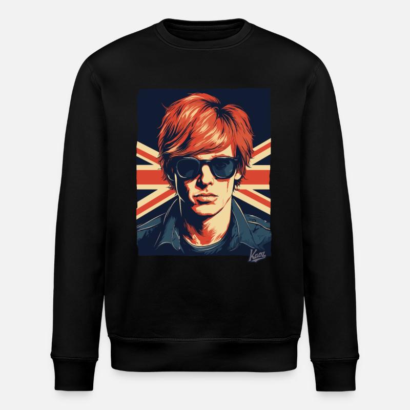 british flag british british guy - Stanley/Stella ROLLER Unisex Organic Sweatshirt - black
