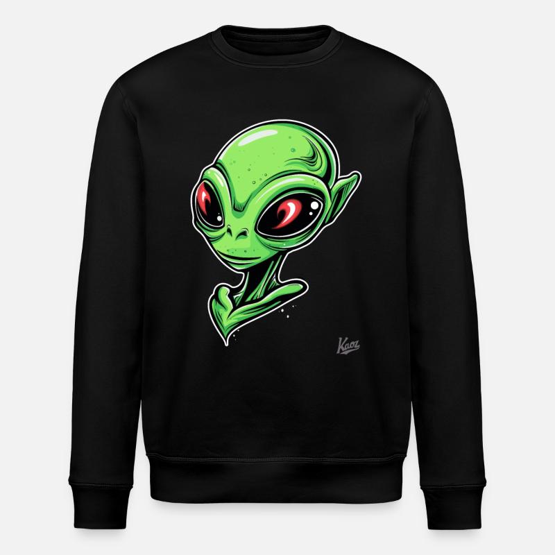 Super-Schicker Alien - Stanley/Stella Unisex Bio-Sweatshirt ROLLER - Schwarz