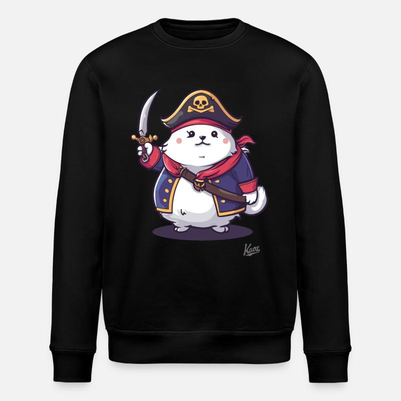 Chat pirate de compagnie moelleux - Sweat bio ROLLER Stanley/Stella Unisexe - noir