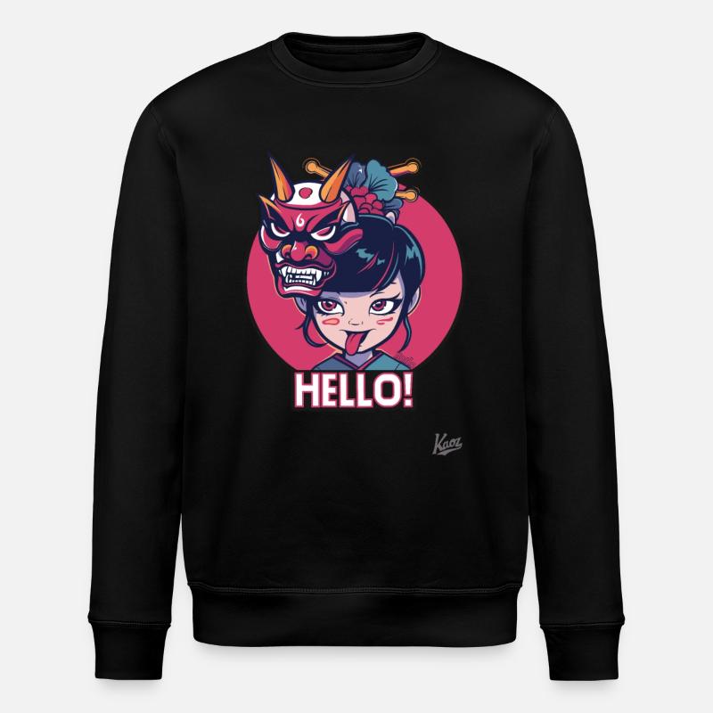 Fille japonaise avec masque Oni - Sweat bio ROLLER Stanley/Stella Unisexe - noir
