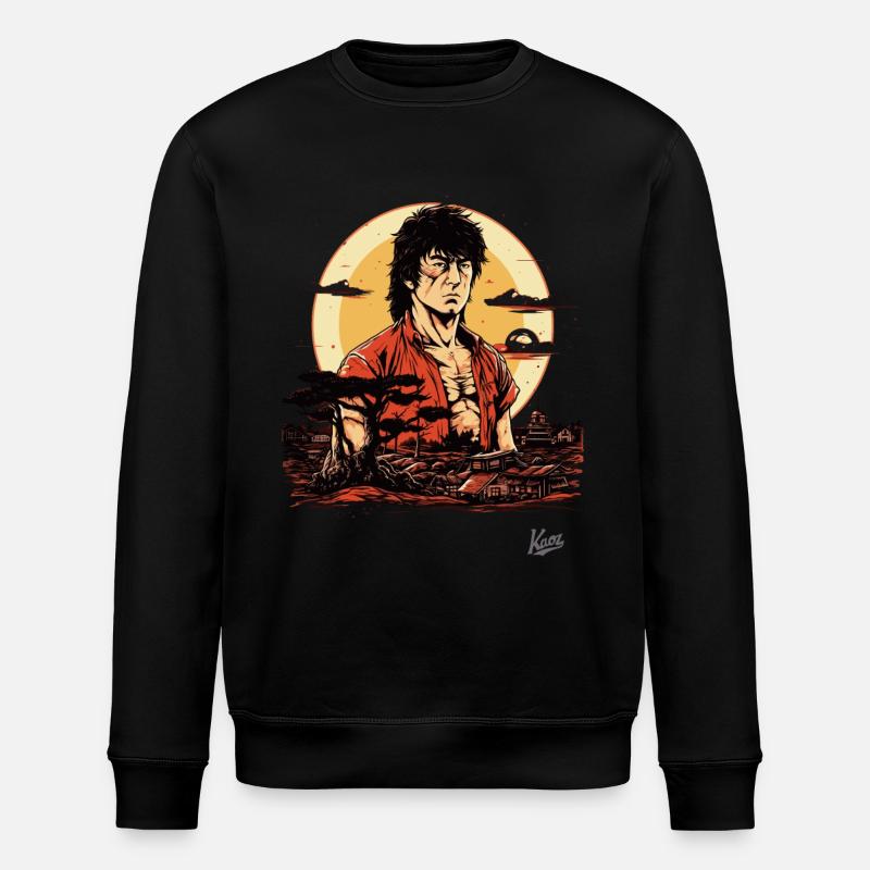 Japanischer Action-Held: Kampfkunst-Meister - Stanley/Stella Unisex Bio-Sweatshirt ROLLER - Schwarz