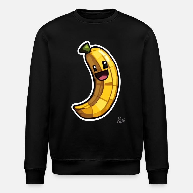 Drôle de banane pixel - Sweat bio ROLLER Stanley/Stella Unisexe - noir