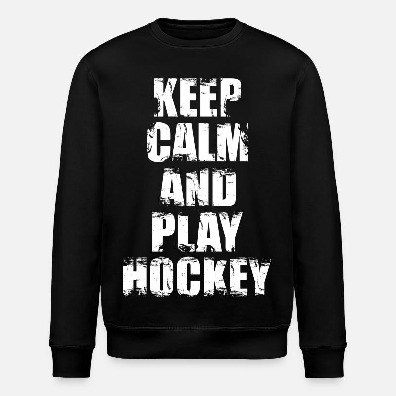 Keep Calm And Play Hockey - Stanley/Stella Unisex Bio-Sweatshirt ROLLER - Schwarz