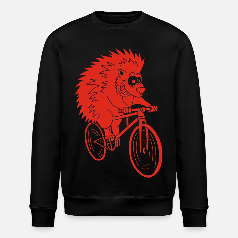 hérisson rouge à vélo - Sweat bio ROLLER Stanley/Stella Unisexe - noir