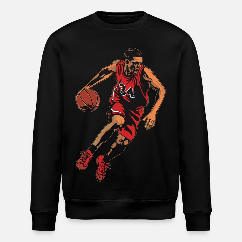 Basketball Player Graphics - Stanley/Stella ROLLER Unisex Organic Sweatshirt - black