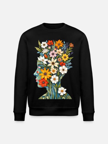 Art abstrait Fleurs - Sweat bio ROLLER Stanley/Stella Unisexe - noir